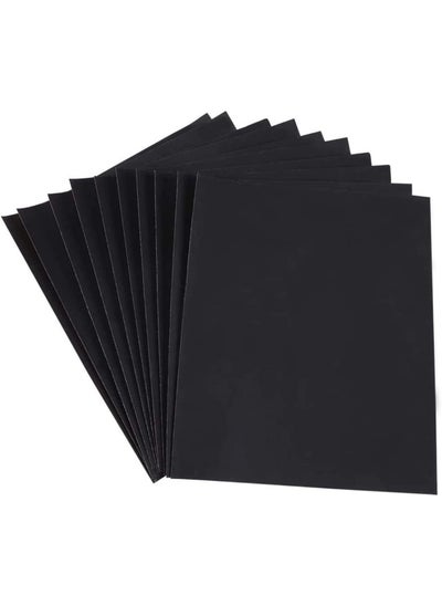 Buy 10 Pieces Waterproof Sheet Black Abrasive Paper For Automotive Body Working On Paint Varnish Furniture S And Other Soft Metals Solid Surface Materials Sanding Grit2000 in UAE