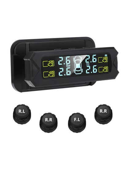 اشتري Wireless Solar TPMS with 4 External Sensors, Real time Tire Pressure and Temperature Monitoring System, 0 to 81 PSI في السعودية