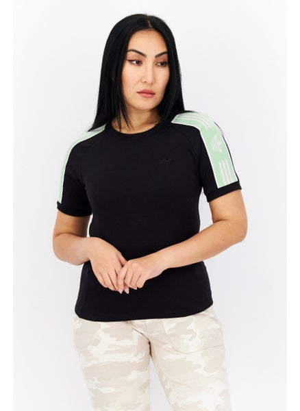 Buy Women Sportswear Fit Outdoor Top, Black/Green in UAE