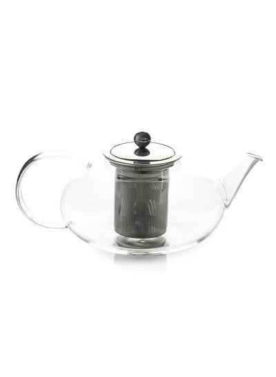 Buy Coffeina Metal And Glass Tea Pot With Strainer Fr8121B 1.2L in UAE