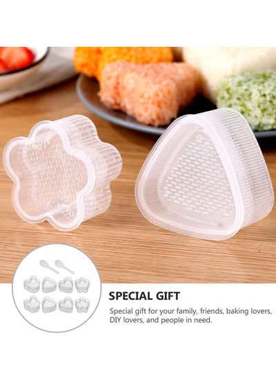 Buy Rice Ball Maker Triangle Sushi Mold Onigiri Mould Has a Smooth Feel and A Cartoon Shape Plastic Rice Ball Mold Sushi Maker Onigiri Mold DIY Bento Box Accessories Kitchen Tools 8PCS White in UAE