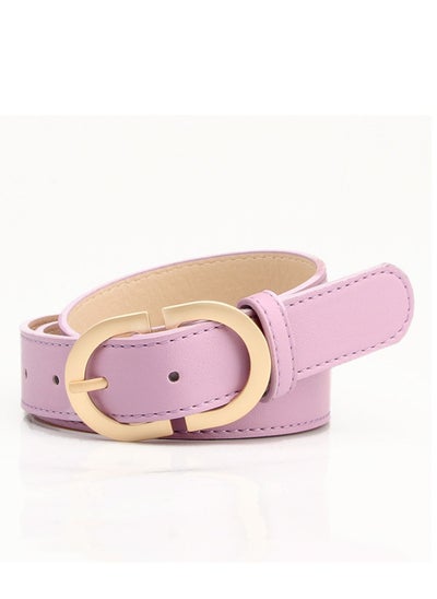 Buy Ladies With A Jacket Simple Waist PU Leather Belt 105cm Purple in UAE