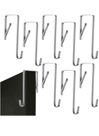 Buy 12 Pack Adjustable Over The Door Hooks,Stainless Steel Door Hooks  for Clothes, Hats, Keys, Bags. in UAE