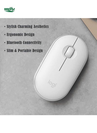 اشتري Logitech 1PC Logitech Pebble اللاسلكي الفأر Bluetooth ، تصميم حصاة اللون الصلب ، مناسب للمكتب ، Mac ، iPad ، الكمبيوتر المحمول ، كمبيوتر سطح المكتب في الامارات