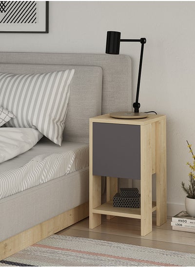 اشتري Modern And Simple Style Engineered Wood Ema Nightstand Oka Anthracite 30x30x55 cm في الامارات