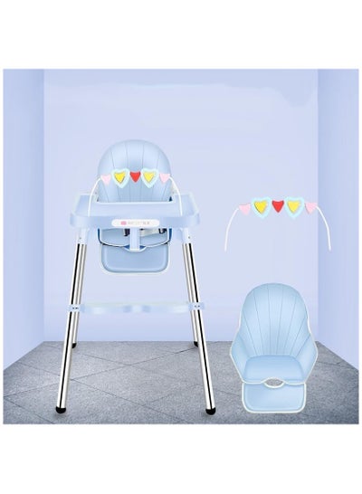 Buy Adjustable Multifunctional Portable Foldable Dining Highchair With Removable Tray-Blue in Saudi Arabia
