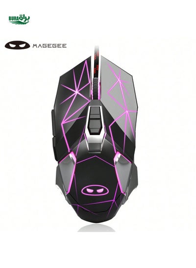 اشتري Magegee 1pc G10 Mouse Mouse ، 7 ألوان تنفس الماوس مضاءة للألعاب ، 6 DPI قابل للتعديل (حتى 3200 نقطة في البوصة) ، ماوس كمبيوتر بصري مريح مع 7 أزرار لألعاب Windows PC - أسود في السعودية