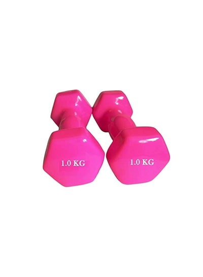 Buy Gymbit double dumbbells vinyl - 1 kg - pink in Egypt