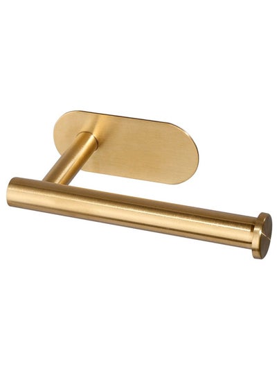 Buy Self-Adhesive Stainless Steel Toilet Roll Paper Holder Gold in Saudi Arabia