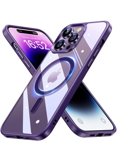 Buy Case Magnetic Crystal Clear for iPhone 11 Pro Max (6.7 Inch) Case Magsafe [Not Yellowing] [Military Protection] [No.1 Strong Magnets] Slim Phone Case Thin Cover - Deep Purple in Egypt