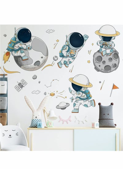 Buy Astronaut Wall Stickers, Outer Space Stars Decals, DIY Removable Large Art Decoration, Peel and Stick, for Kids Baby Boys Girls Playroom Bedroom Decor in UAE