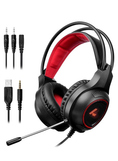 Buy LGH904 RGB Gaming Headset - LED Light, 3.5mm input - for PC, PS4, Xbox One, Nintendo Switch and more in Egypt