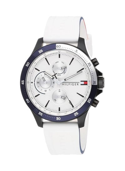 اشتري Tommy Hilfiger Men's Analogue Quartz Watch with Silicone Strap 1791723, White, strap في مصر