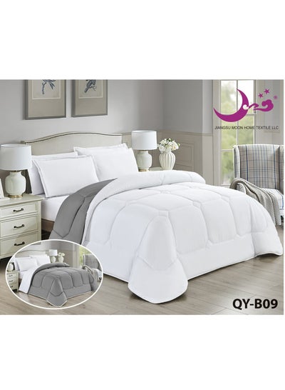Buy Comforter Set Bedspread 6 Pieces Medium Filling Two Sides Microfiber 230x250 cm in Saudi Arabia