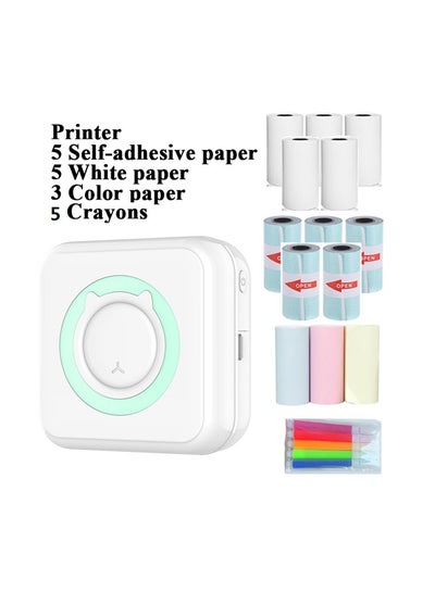 Buy Mini Pocket Printer, Wireless Bluetooth Thermal Printers with 13 Rolls Printing Paper Compatible with iOS, Android for Label Receipt Photo Notes and Memos,Use for Home,Office and Store Organization in Saudi Arabia