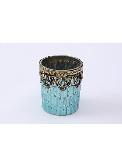 اشتري Marrakech T Light Candle Holder 8x7Cm Blue في الامارات