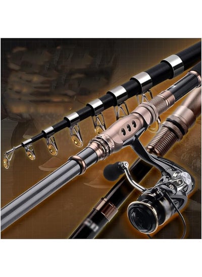 Buy THE WHITE SHOP Fishing Rod and Reel Combos Carbon Fiber Telescopic Fishing Pole with Reel Combo Sea Saltwater Freshwater Kit Fishing Rod Kit in UAE