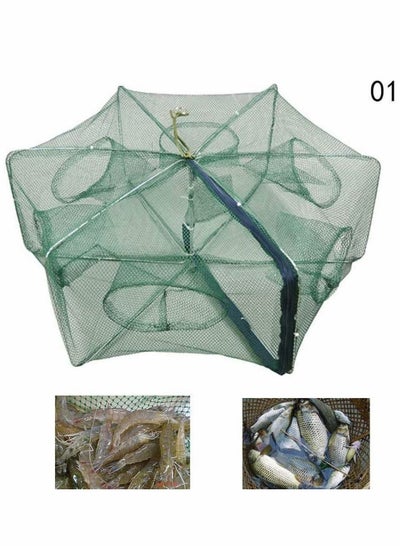 اشتري Holes Automatic Fishing Net Shrimp Cage Nylon Foldable Crab Fish Trap Cast Fishing Net Automatic Retractable Fishing Shrimp Net Large Zipper Crab Fish Trap(12 Holes) في السعودية