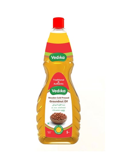 Buy Vedika Wooden Cold Pressed Groundnut Oil, Groundnut Oil Enriches Dishes and use for Massage, Skin, and Hair, Kachi Ghani groundnut Oil Elevate Your Wellness in UAE