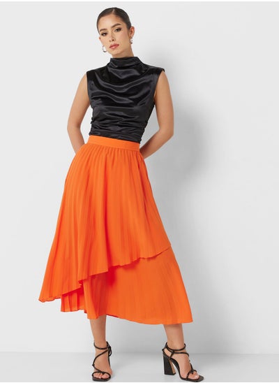 Buy High Waist Pleated Skirt in UAE