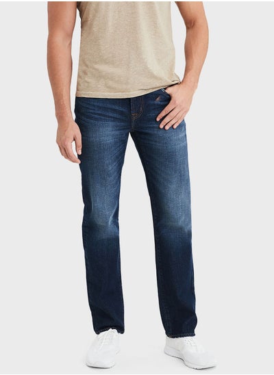 Buy Mid Wash Straight Jeans in UAE