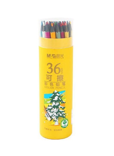 Buy Pack Of 36 Erasable Wooden Colors Pencil With Eraser in Egypt