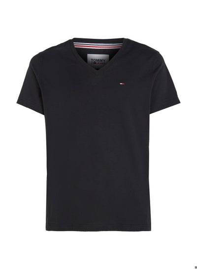 Buy Men's V-Neck T-Shirt, Black in UAE