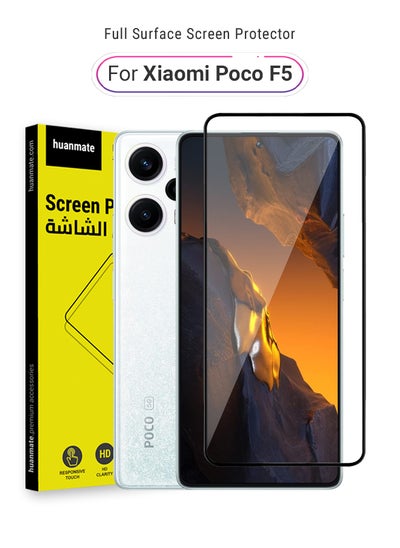 Buy Edge to Edge Full Surface Screen Protector For Xiaomi Poco F5 Black/Clear in Saudi Arabia