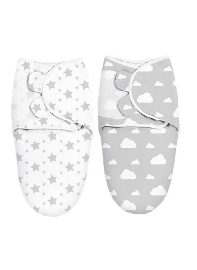 Buy 2 PCS Baby Swaddle Blanket Wrap Cap Set Newborn Infant Sleep Sack 100% Breathable Cotton 0-3 Month in UAE