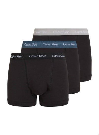 Buy Men's  3 Pack Trunks , Black - Cotton in Saudi Arabia