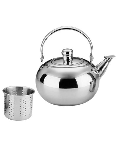 Buy Simple Stainless Steel Water Kettle, Tea Kettle, Water Kettle Suitable for Gas Stoves Silver 2.2L in Saudi Arabia