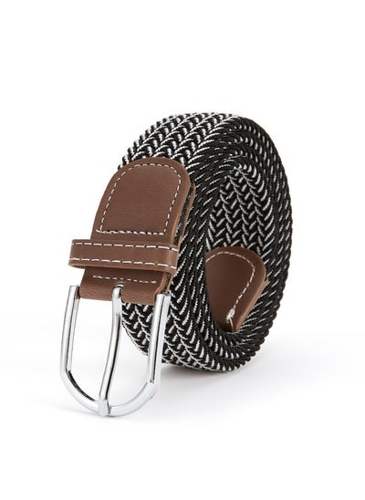 اشتري New Canvas Belt Needle Buckle Elastic Woven Waistband في السعودية