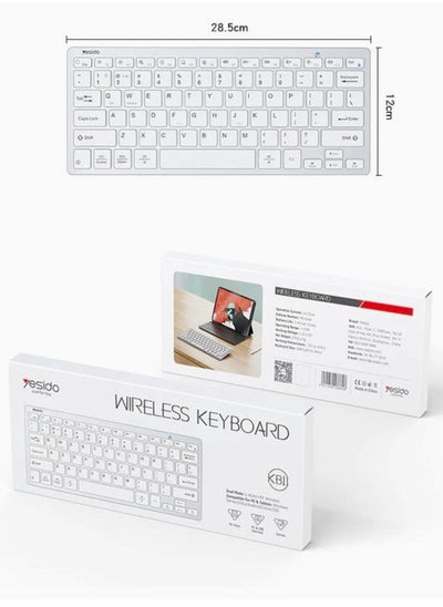 Buy Yesido Wireless Keyboard Bluetooth 2.4G dual-mode mobile phone flat panel multifunctional external keyboard in UAE