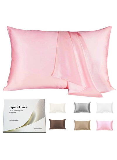 Buy SpireHues Luxurious Mulberry Silk Pillowcase, 19 Momme Queen Size, Hair and Skin Beauty, Hypoallergenic, 600TC, Hidden Zipper in Saudi Arabia