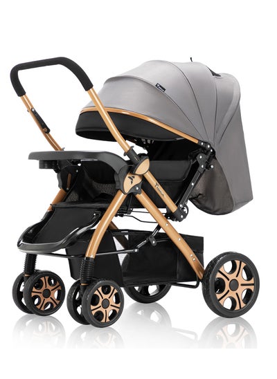 Buy Reversible Trip2 Stroller With Extra-wide Canopy - Grey in UAE