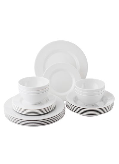 Buy Set white melamine dinner set consisting of 24 pieces in Saudi Arabia