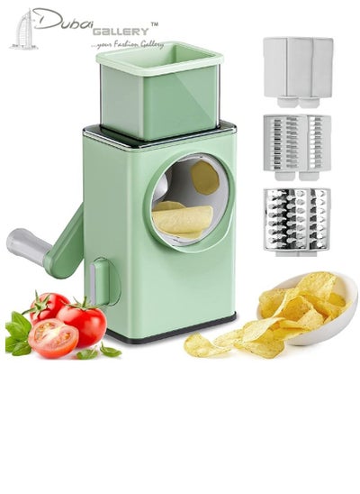 Buy Manual Grater Home Kitchen Accessories Vegetable Slicer, Grinder 4 In 1 Drum Cutter, Potato Slicer, Gourmet Gadgets in UAE