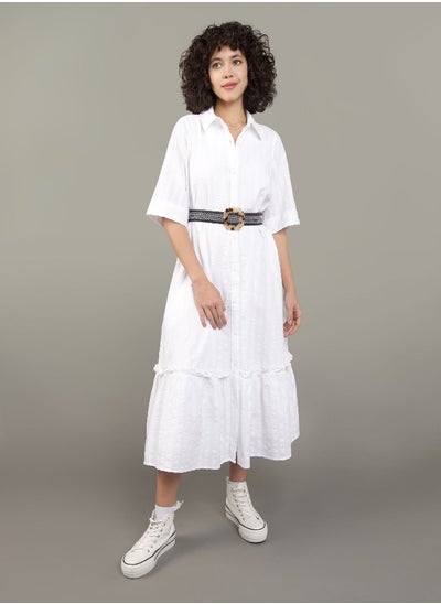 اشتري AE Ruffle Shirt Midi Dress في مصر