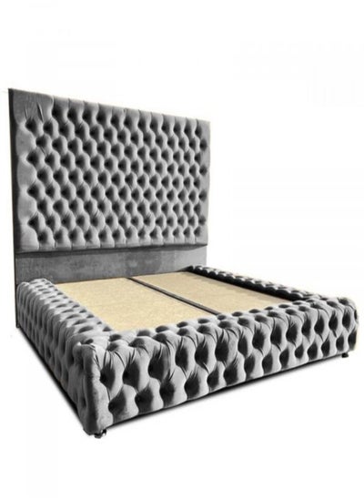 Buy Yasmin | Velvet Bed Frame - Grey in Saudi Arabia