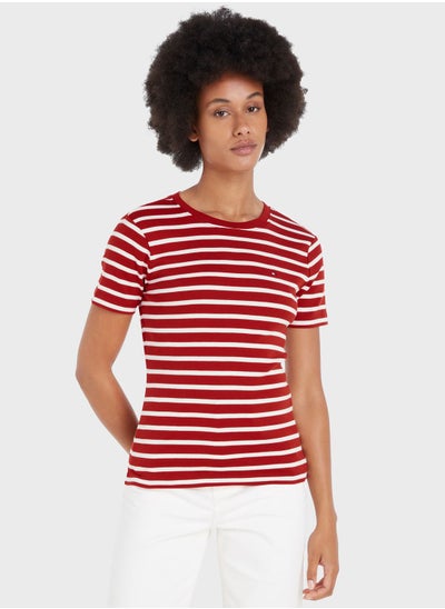 Buy Crew Neck Striped T-Shirt in UAE