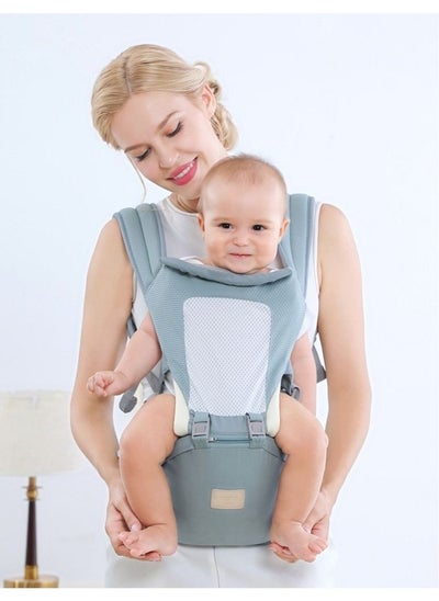 Buy Baby Carrier with Detachable Hip seat, Ergonomic Design, Wind and Rain Head Protection Cover, Side Pocket in UAE