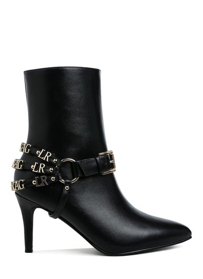 Buy Harness Detail Stiletto Boots in Black in UAE