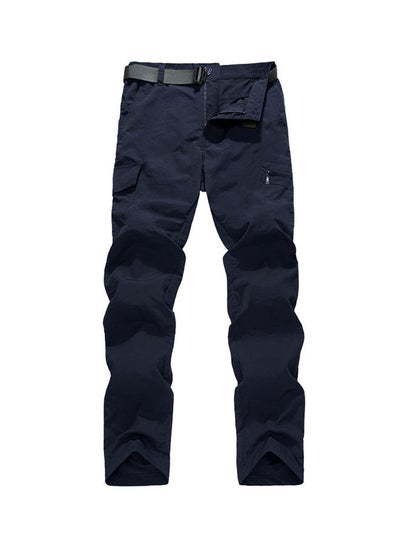 اشتري Multi Pocket Detail Solid Tactical Pants Dark Blue في السعودية