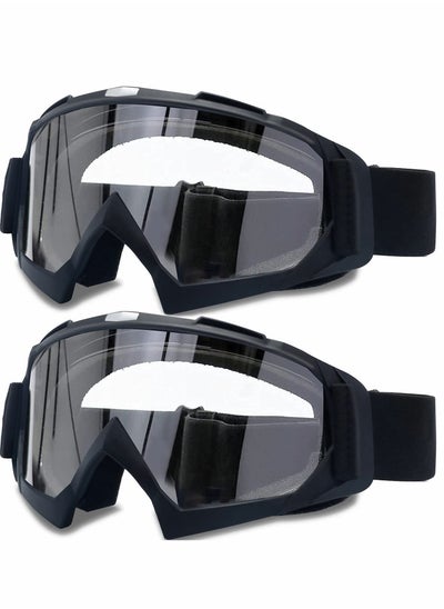 اشتري Adult Dirt Bike Goggles,  2 Pack ATV Motorcycle Goggles for Youth, Windproof ATV Goggles, Dust Proof Racing Goggles في السعودية