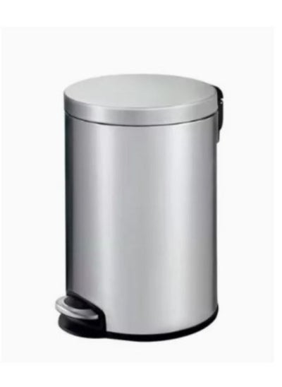 Buy Serene Stainless Steel Waste Bin With Lid Silver 7L in Saudi Arabia