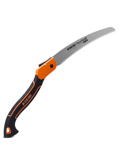 Buy Folding Saw 10" 250mm with SK-4 Steel Blades, Hand Saw, Ideal for Cutting Soft and Hard Wood, Camping, Pruning, Gardening Work, Tree Trimming, Hiking, and Landscaping (Original Orange) in UAE