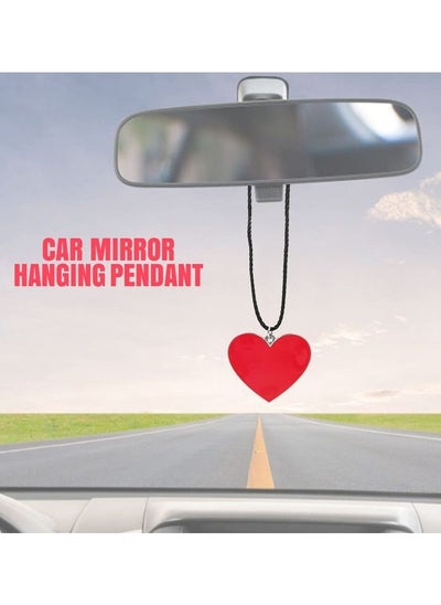 اشتري Car Mirror Hanging Pendant For Love Heart Emblem Logo Hanging Pendant Mini Metal Decoration Chain with Heart Love Emblem Logo Pendant 1Pcs في السعودية