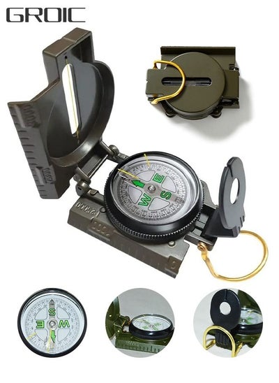 Buy Multi-functional Tactical Survival Military Compass Waterproof & Impact Resistant Compass with Map Ruler, Lensatic Sighting Directional Cross-Country Compass for Hiking, Camping in Saudi Arabia