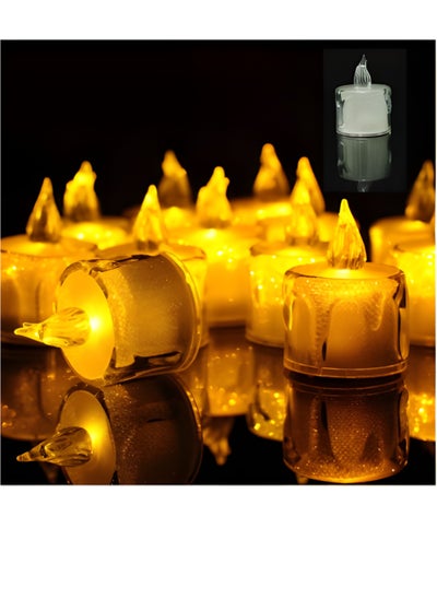 Buy LED Tea Lights, 12 Pcs Gold Flameless Battery Operated Votive Tealights Candle, Small Electric Fake Tea Candle Realistic for Wedding, Table, Festival Celebration (Warm White) in Saudi Arabia