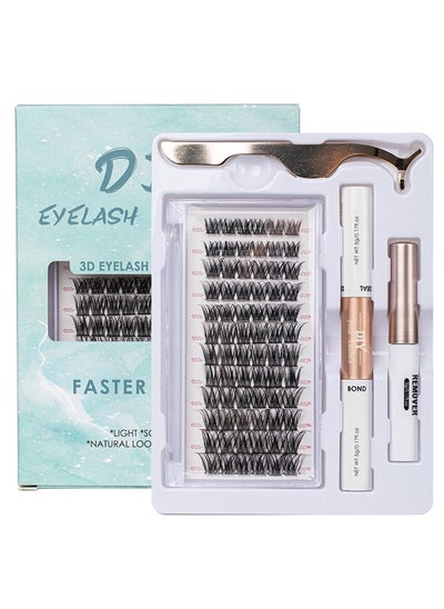 Buy False Lashes Individual Eyelashes 72 Root Cluster Lashes DIY Eyelash Extension Fake Lashes Natural Look Reusable Lashes in Saudi Arabia